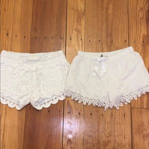 White beach shorts